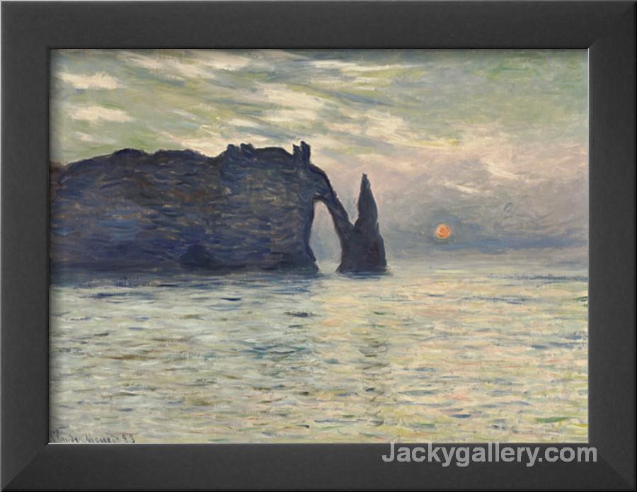 The Cliff, Etretat, Sunset by Claude Monet paintings reproduction